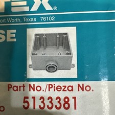 Cantex 5133381 Weatherproof Electrical Box 37.3 Cu In Fse Box Type 2 Gangs, 3/4