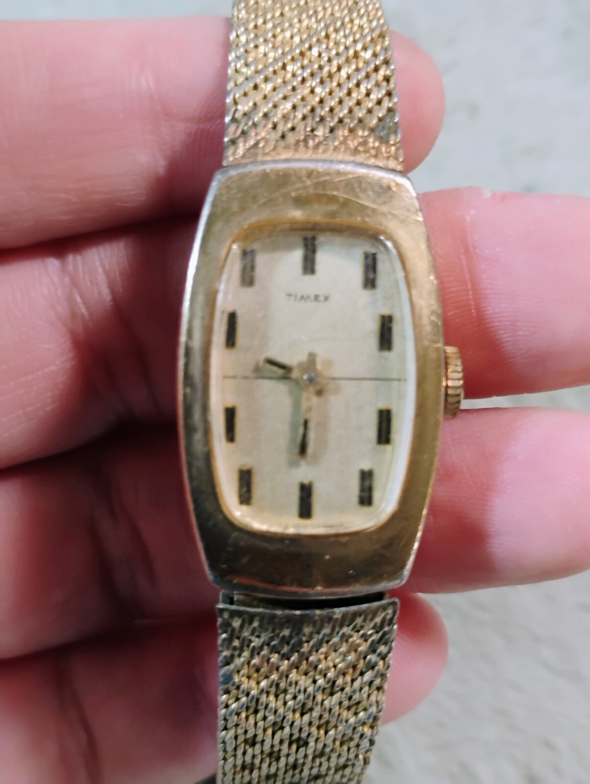 VTG Timex Rectangular Mechanical Hand Winding Wom… - image 2