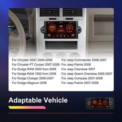 Für Chrysler PT Cruiser 300C Dodge Jeep Commander Android 13 Autoradio GPS WIFI - Bild 6 von 22