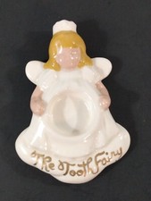 Vintage Porcelain Ceramic Tooth Fairy Tooth Holder 4" First Tooth