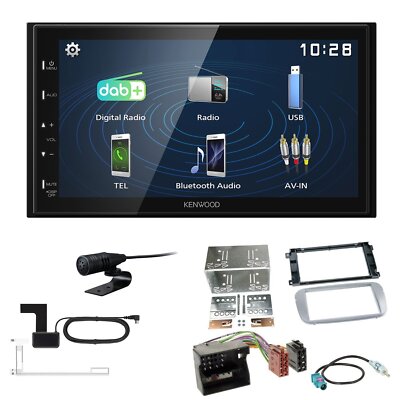 Kenwood 2DIN DAB+ Autoradio für Ford C-Max 2007-2010 silber
