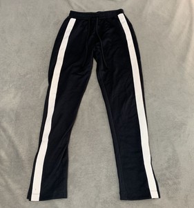 Zara Man Black Skinny Atheletic Joggers With White Side Stripe