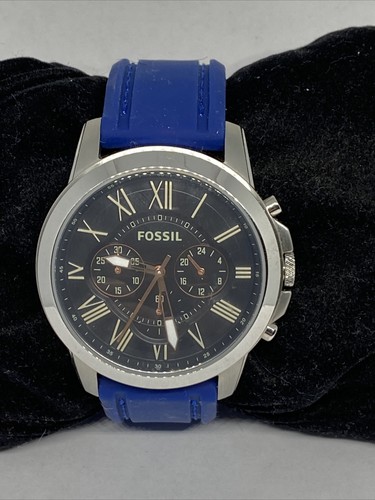 Fossil Grant FS4813 Men Blue Silicone 