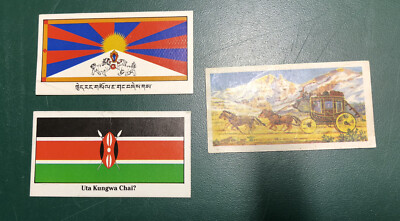 Vintage Tea cards x3 the language of tea, transport through the ages, brook bond