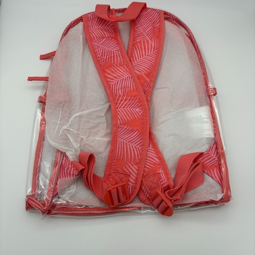Eastsport Clear Pink Backpack & Zipper Pouch, Stadium Concert Arena School Work - Picture 4 of 4