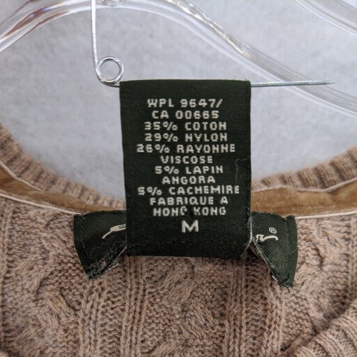 Eddie Bauer Sweater Womens Small Brown Cable Knit Cardigan Button Up 5% Cashmere - Foto 7 di 13