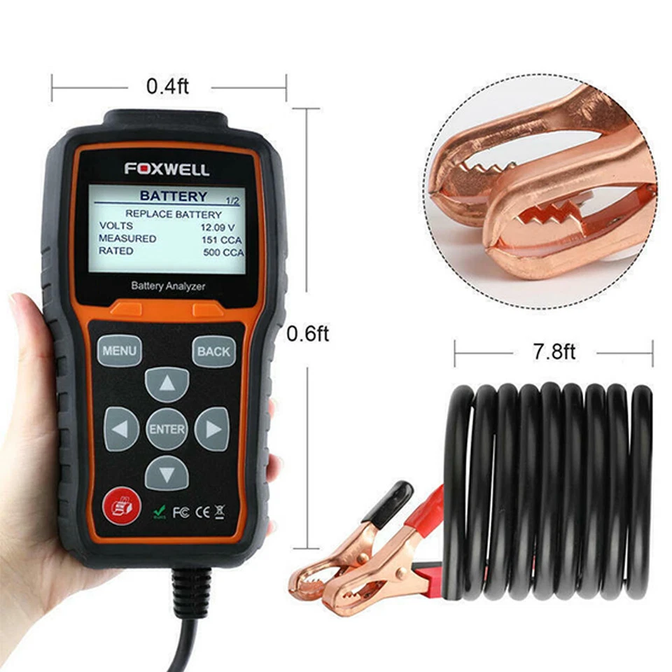 Foxwell BT705 12V Battery Diagnostic Tester Cranking Start 100-2000CCA Analyzer - Image 2 of 4