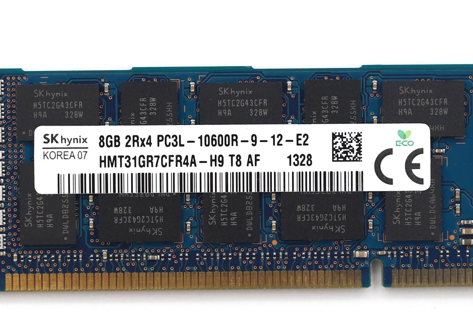 SK Hynix 8GB 2Rx4 PC3L-10600R-9-12-E2 ECC REG Memory HMT31GR7CFR4A-H9 Tested - Image 2 of 2