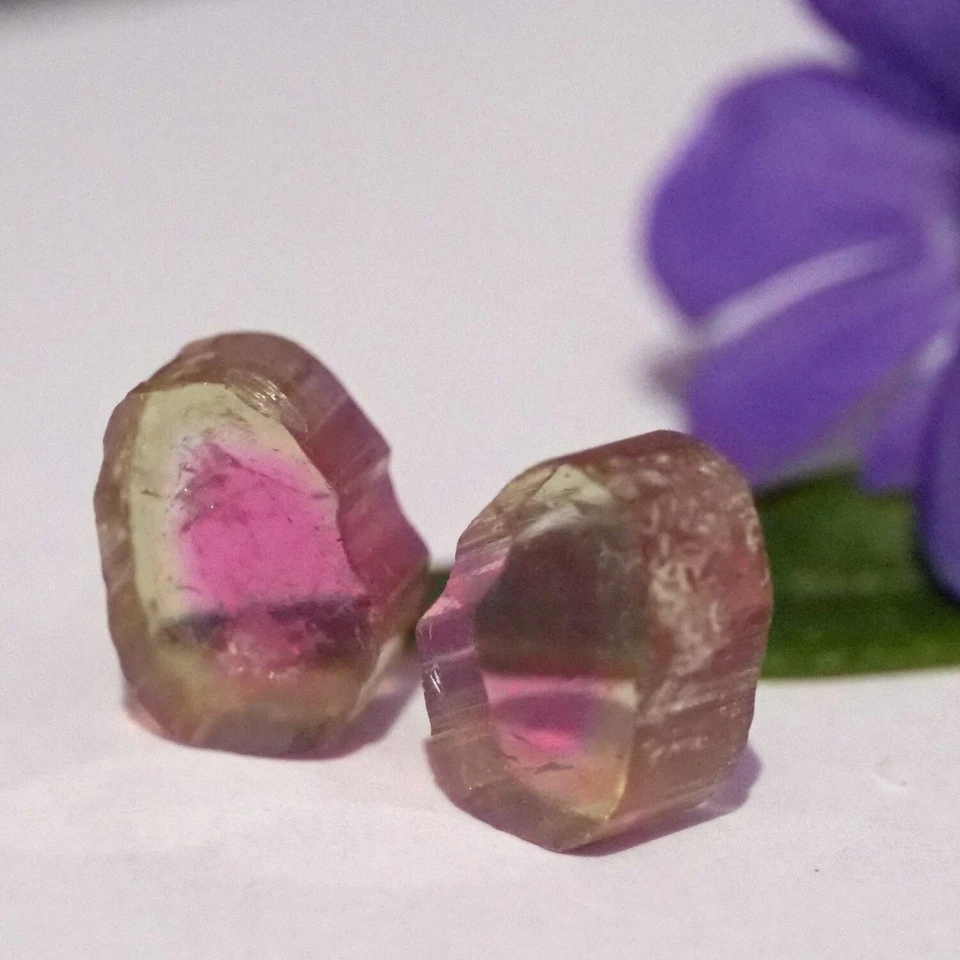 Wassermelonen Turmalin Pärchen 6.45 ct  AAA+ pink-grün unbehandelt Afghanistan - Bild 3 von 4