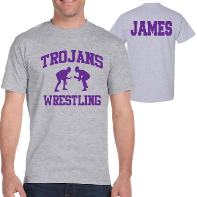 Custom Personalized Wrestling Team Cotton Men's Gildan Sports T-Shirt Game Day