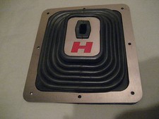 Custom Red H Rubber Floor Super Boot For Hurst Chrome Shifter Sticks - W Trim