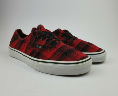Vans Authentik Schuhe Rot Kariert Skateboard Shoe Punk Sneaker