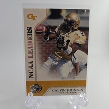 2007 Press Pass - NCAA Leaders #63 Calvin Johnson (RC) Georgia Tech