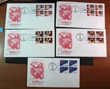 US Stamp FDC Scott# 2581b-2585a Christmas 1991 Used L756