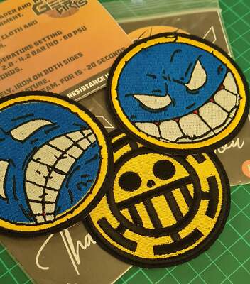 One Piece Stickflicken. Ace Patches. smiley gesicht. Cosplay Patches. Anime