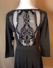 NWT Guess Dress Back Lace Size S Gray