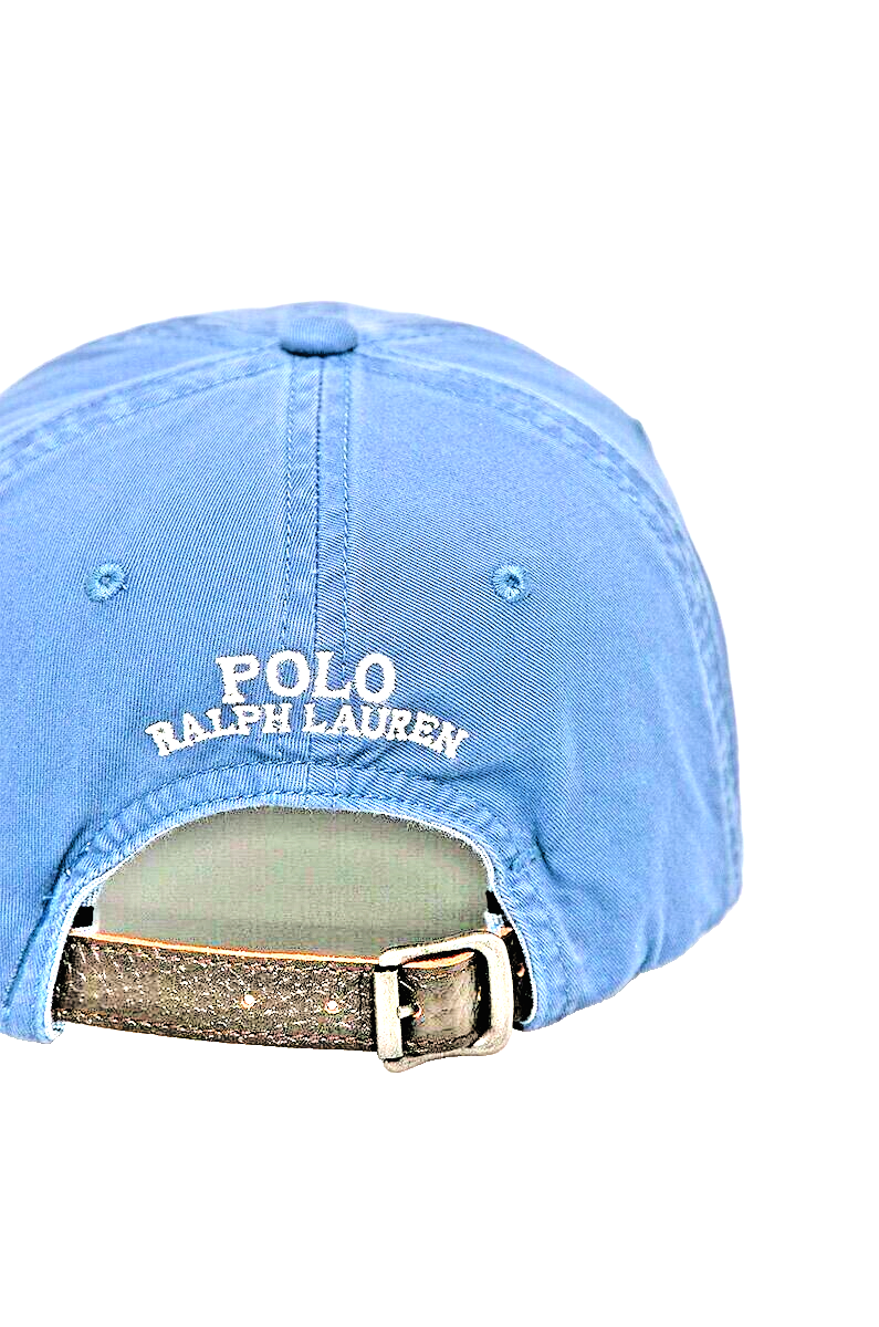 Polo Ralph Lauren Men's Blue Baseball Cap With Leather Strap