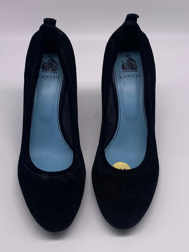 Lanvin Womens Black Suede Wedge Pumps sz 40.5 us 10.5 (Re-Soled & Tapped) - Изображение 2 из 4
