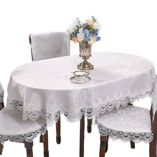 Tischdecke Oval Vintage Stickerei Spitze Mitteldeck Deckchen Hochzeit Party Deko - Bild 29 von 32