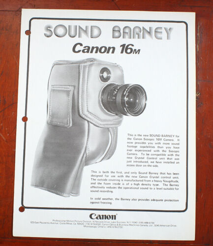CANON DEALER NOTEBOOK SHEET FOR SCOOPIC 16M SOUND BARNEY/197875 - Picture 1 of 1