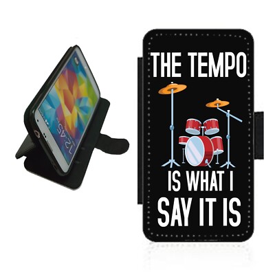 Schlagzeuger Handy Hülle Brieftasche Flip Cover Neuheit Tempo Schlagzeug Band DRU1
