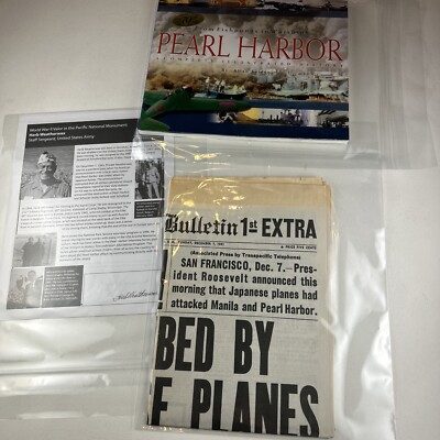 Pearl Harbor, by Allan Seiden (Signed) + Dec. 7, 1941 Honolulu Star, Plus more