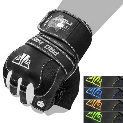 FOX-FIGHT Guanti fitness PRO WRIST sport di forza allenamento vera pelle guanti fitness
