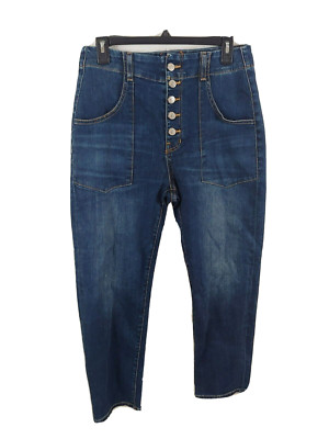 Veronica Beard Womens Jeans 29 8 Arya Straight High Rise Exposed Button Fly