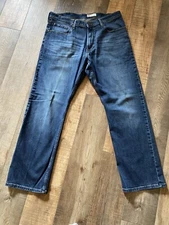 WRANGLER Denim Relaxed Fit Boot Cut Men's 36 x 30 Blue Jeans