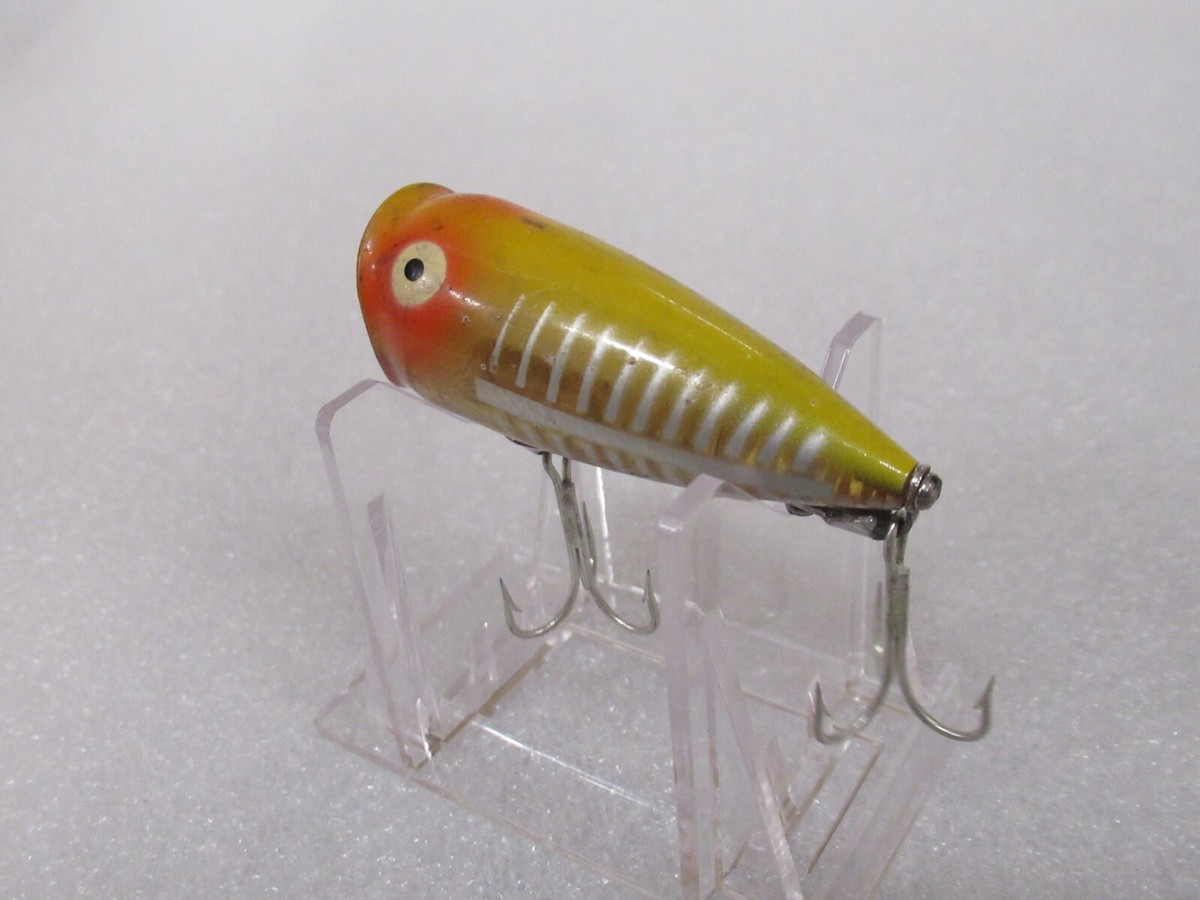 Vintage Heddon Chugger Jr Yellow Shore 2-1/4