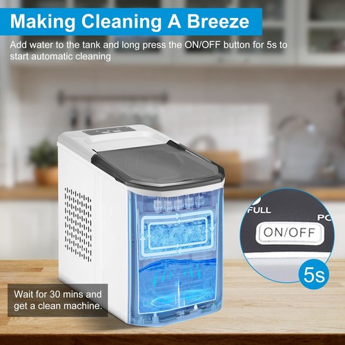 Electric Countertop Ice Maker with Ice Scoop Basket Self-cleaning Max 33LBS/24Hr - Bild 3 von 12