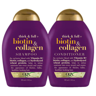 Thick & Full + Biotin & Collagen Shampoo & Conditioner Set 13 oz Vitamin B7 NEW