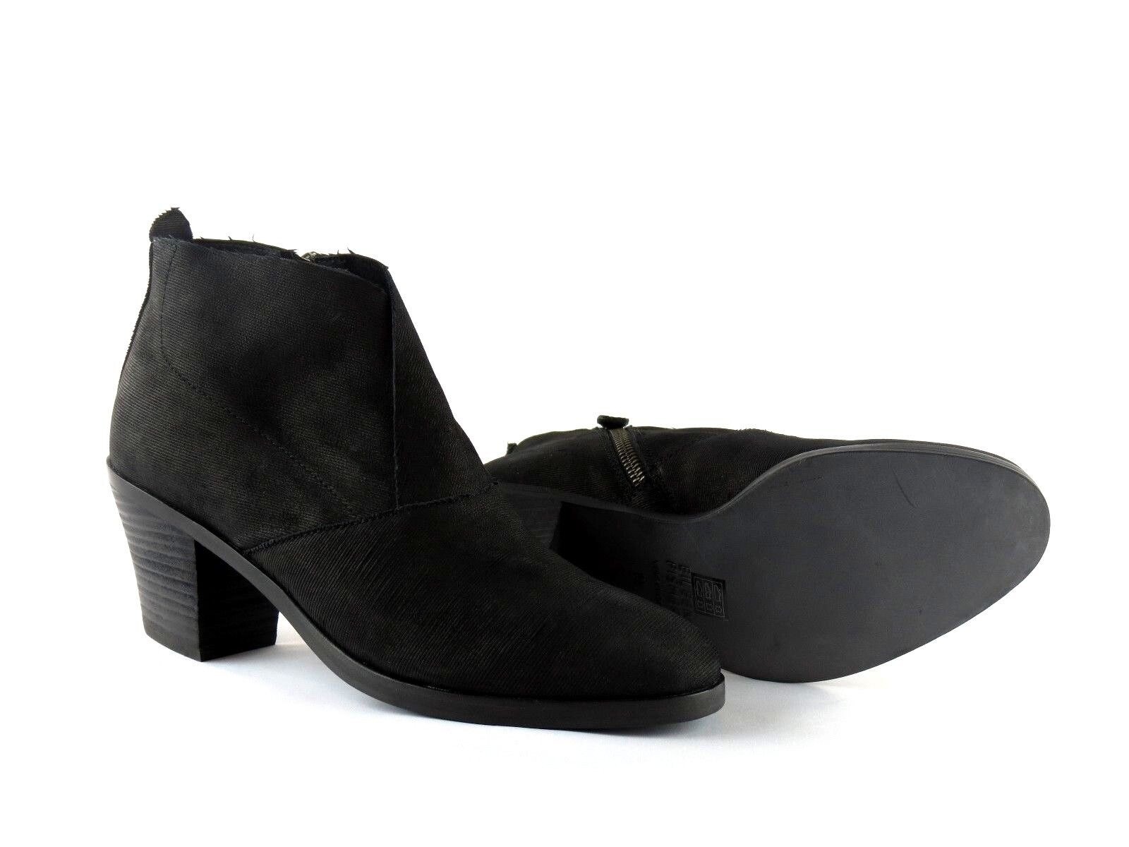 Eileen Fisher Murphy Bootie Black Intaglio Nubuck Leather Zip Zip Zip Ankle Boot NEW 7.5 4de186 Eileen Fisher Murphy Bootie Black Intaglio Nubuck Leather Zip Zip Zip Ankle Boot NEW 7.5 4de186