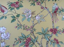 China  May Birds Yellow Chintz Cotton140cm Curtain/Craft Fabric 