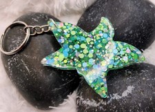 Sea Life Starfish Resin Art Keychain - Handmade, New