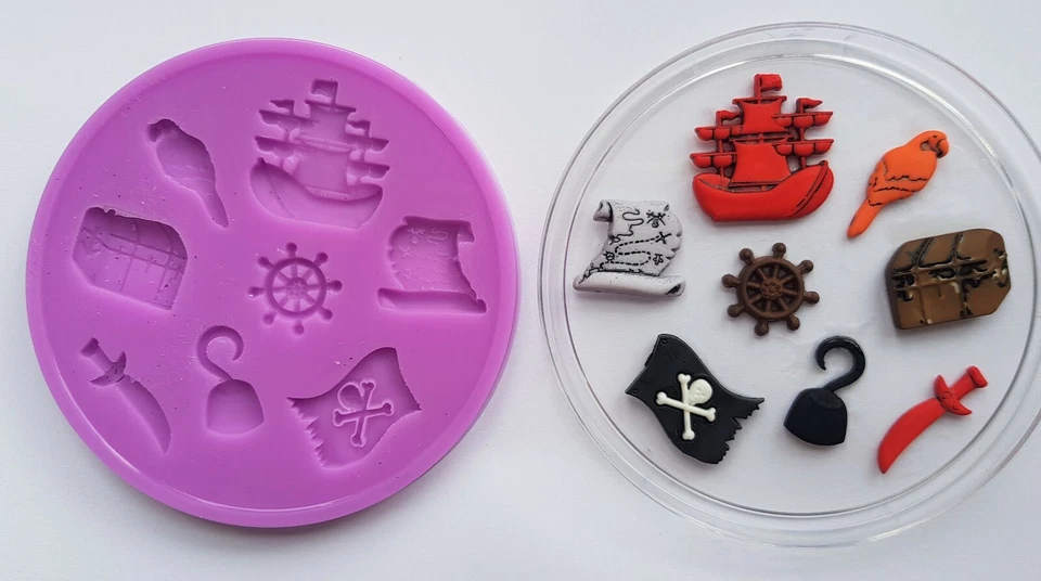 Piratas Molde de Silicona para Tarta Decoración Chocolate - Imagen 1 de 1