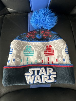 Star Wars R2-D2 Face Knitted Beanie - 100% Acrylic, Officially Licensed, Winter Hat