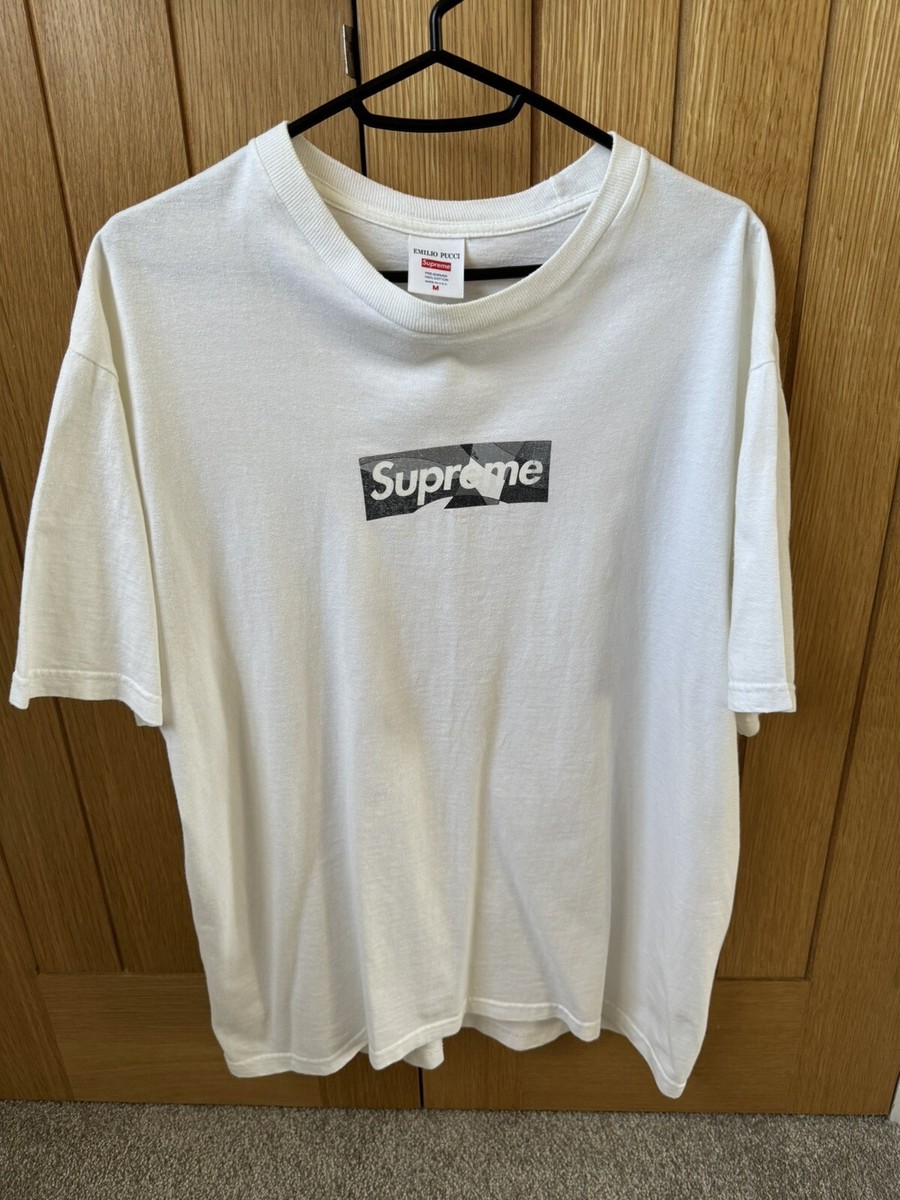 Supreme x Emilio Pucci Box Logo Tee - Black/White - Size Medium 