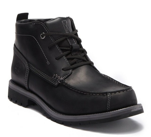 all black moc toe boots