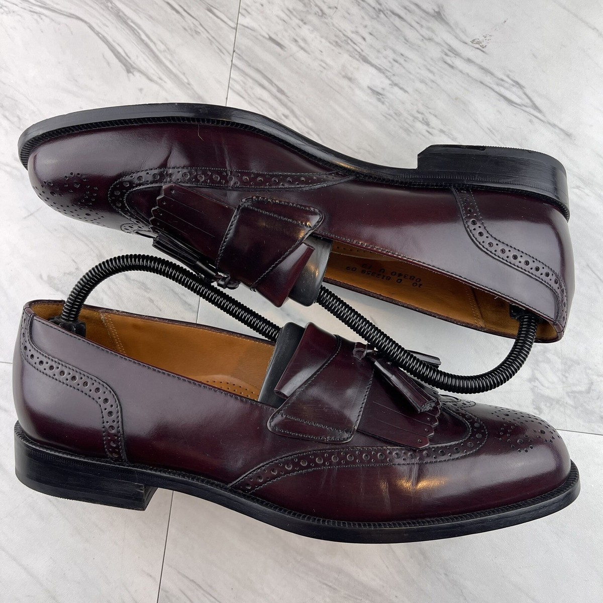 •Mens Cole Haan Burgundy Oxford Leather Kilt Tassle Shoes Loafers Size 10 D Mens Cole Haan Burgundy Oxford Leather Kilt Tassle Shoes  main image 2