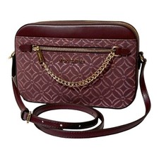 BOLSO BANDOLERA MICHAEL KORS JET SET ARTÍCULO CADENA LOGOTIPO GRÁFICO MK OXBLOOD MULTI