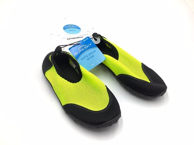 Sun And Sky Kid s Aqua Shoe M 1-2 In Black/Neon Yellow And Gray/Pink S 11-12 New