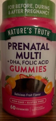 Natures Truth Prenatal Multi + DHA & Folic Acid 60 Gummies Exp 5/2026