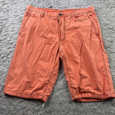 Jet Lag Organic Sanforized Mens Orange Cotton Shorts Sz 32 Casual Preppy Act 33w