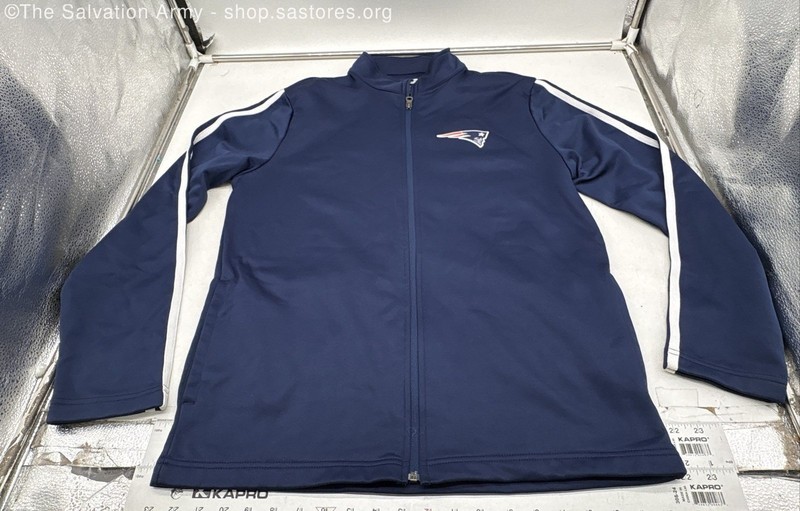 NFL Team Apparel Men's Navy Blue New England Patriots Football Jacket Size M