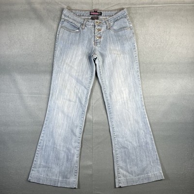 Vintage Y2K Bubblegum Jeans Womens 5/6 Blue Light Wash Flare American Flavour