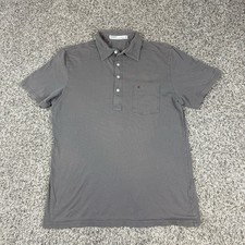 Criquet The Players Polo Shirt Mens Large Gray Organic Cotton Pocket Slim Fit