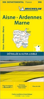Michelin Ardennen - Nördliche Champagne Straßen- und Tourismuskarte 1:150.000