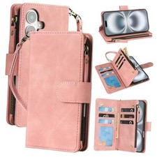 Compatible with iPhone 16 Plus Case Wallet - PU iPhone 16 Plus, 6.7" Pink