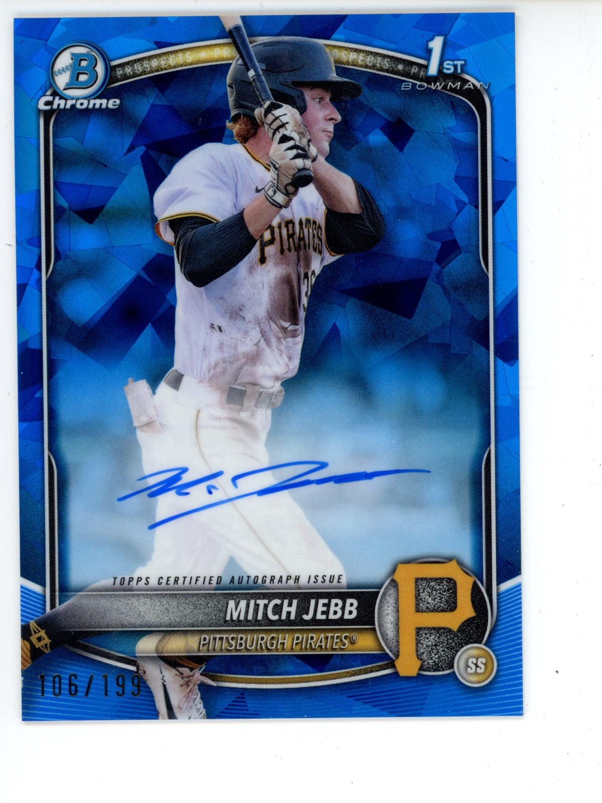 2025 Bowman Sapphire Chrome Prospect Autographs Mitch Jebb #CPS-MJ /199